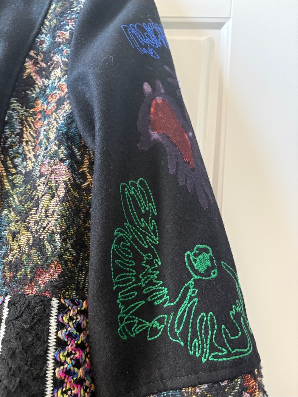 KESSLEY Patchwork Embroidered Hooded Jacket – Size M - Picture 7 of 16
